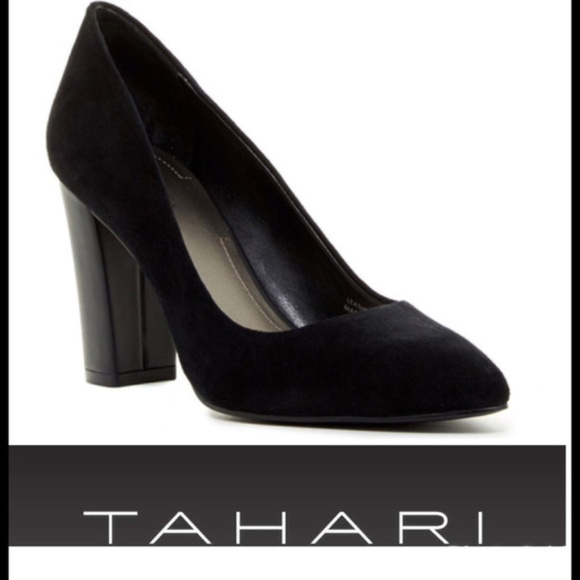 Tahari Shoes - SOLD Tahari Black Suede Pump Shoe Block Heel 8.5